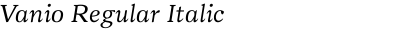 Vanio Regular Italic